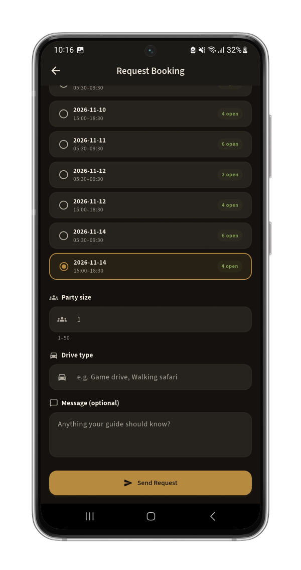Request a booking